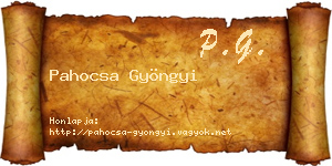 Pahocsa Gyöngyi névjegykártya